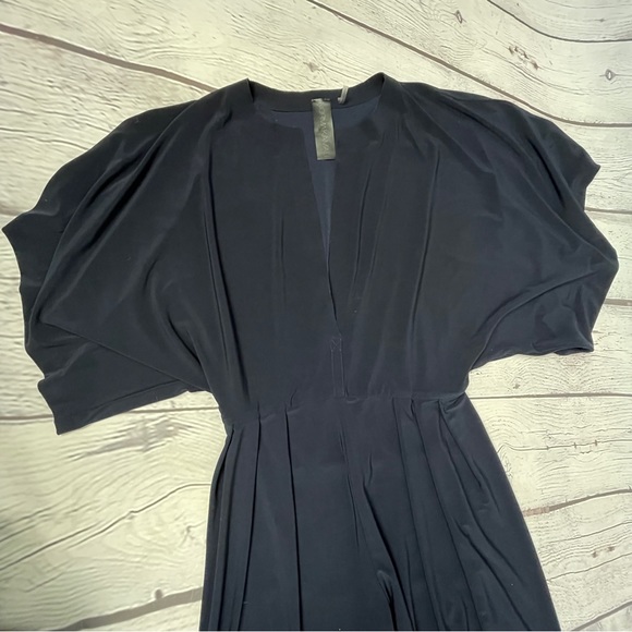 NORMA KAMALI Kulture Rectangle Jog jumpsuit kimono sleeve deep v-neck, size XS - Picture 5 of 13